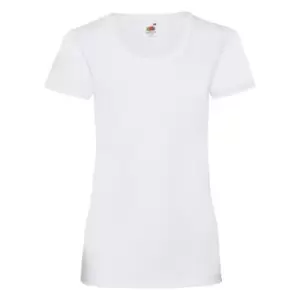 Image of Fruit Of The Loom Ladies/Womens Lady-Fit Valueweight Short Sleeve T-Shirt (M) (White)