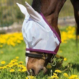 Image of Amigo Fine Mesh Fly Mask with Ears - Silver/Purple