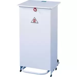 Image of Trojan Bins - White Sack Holder Waste Pedal Bins 70 Litre