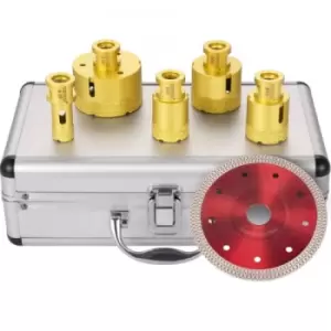 Image of Vevor Diamond Drill Bits Hole Saw Set 4/5"-2-3/5" 5pcs Ceramic Porcelain Marble