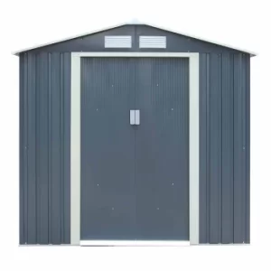 Image of Rowlinson Trentvale Metal Apex Shed 6ft x 4ft, Light Grey
