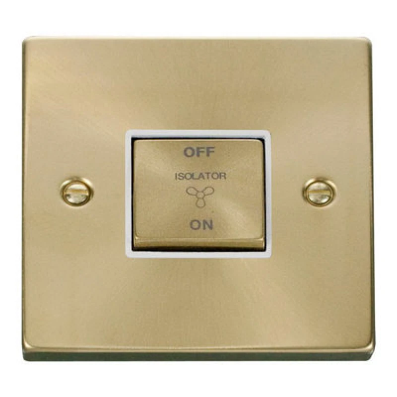 Image of SE Home Satin / Brushed Brass 10A 1 Gang Ingot 3 Pole Fan Isolation Switch Gold unisex