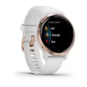 Image of Garmin Venu 2S 40mm Rose Gold Plated Bezel White Case Watch
