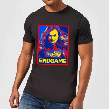 Image of Avengers Endgame Captain Marvel Poster Mens T-Shirt - Black - 5XL