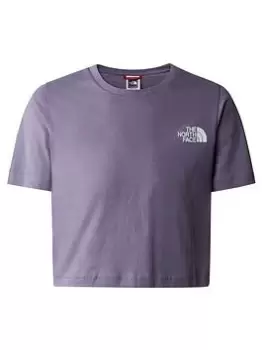 Image of The North Face Older Girl Short Sleeve Crop Simple Dome Tee, Light Purple, Size M=10-12 Years, Women