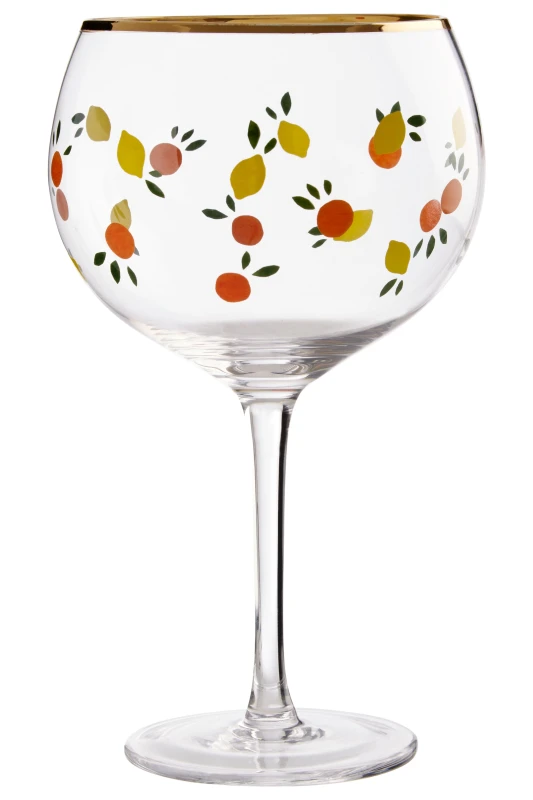 Image of Premier Housewares Mila Set Of 2 Colourful Design Gin Glasses Clear