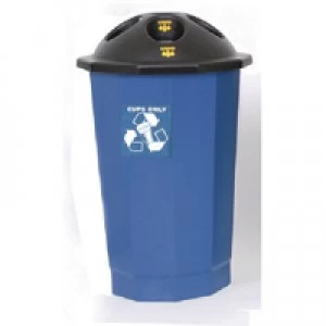 Image of Slingsby Black and Blue General Waste Bin Closed Flap 361043