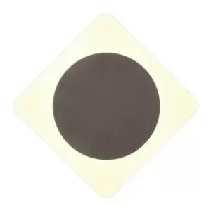 Image of Magnetic Base Wall Lamp, 12W LED 3000K 498lm, 15cm Round 19cm Diamond Centre, Coffee, Acrylic Frosted Diffuser - Luminosa Lighting