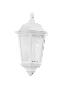 Image of IP44 Outdoor Wall Light White Traditional Lantern 1x 60W E27 Porch Lamp
