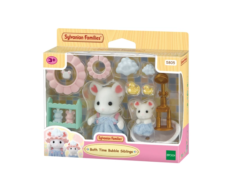 Image of Sylvanian Families Sylvanian Families Bath Time Bubble Siblings Playset