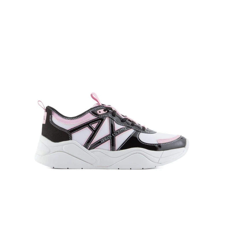 Image of Armani Exchange Trainers White Black female UK 2