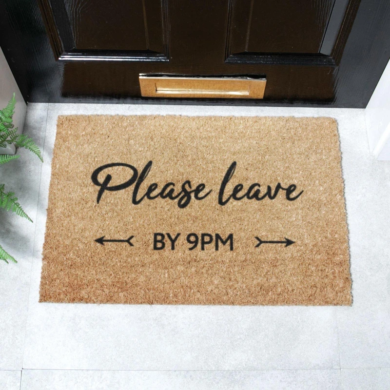 Image of Artsy Doormats Please Leave By 9Pm Doormat (60 X 40Cm)