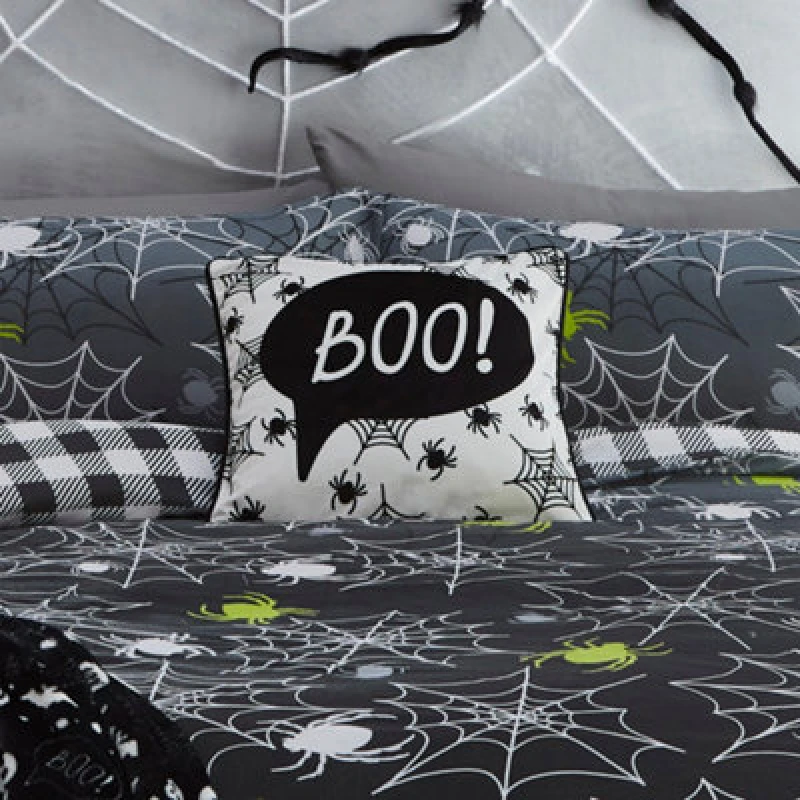 Image of Boo Spooky Halloween 43cm x 43cm Filled Cushion Black
