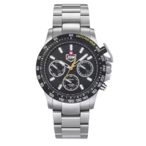 Image of JDM Military Charlie Black Dial Steel Bracelet JDM-WG016-01