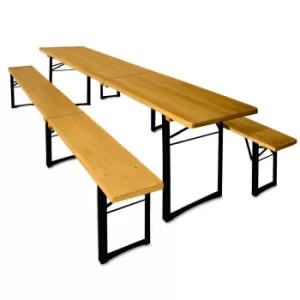 Image of Beer Table and Bench Set Wood 7ft Foldable
