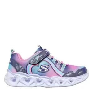 Image of Skechers HL Rainbow Child Girls Trainers - Blue
