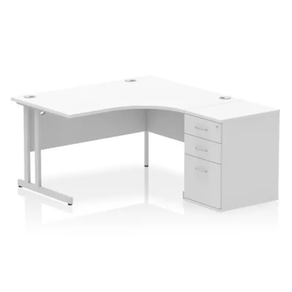 Image of Dynamic Office Solutions Impulse 1400mm Cantilever Right Crescent Desk Workstation I004256