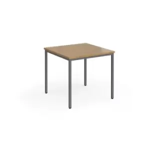 Image of Flexi 25 square table with graphite frame 800mm x 800mm - oak