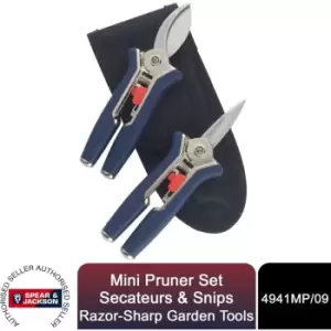 Image of Spear & Jackson Mini Pruner Set, Secateurs & Snips Razorsharp Garden Tools