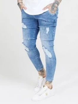 Image of SikSilk Distressed Skinny Denim Jean - Mid Wash