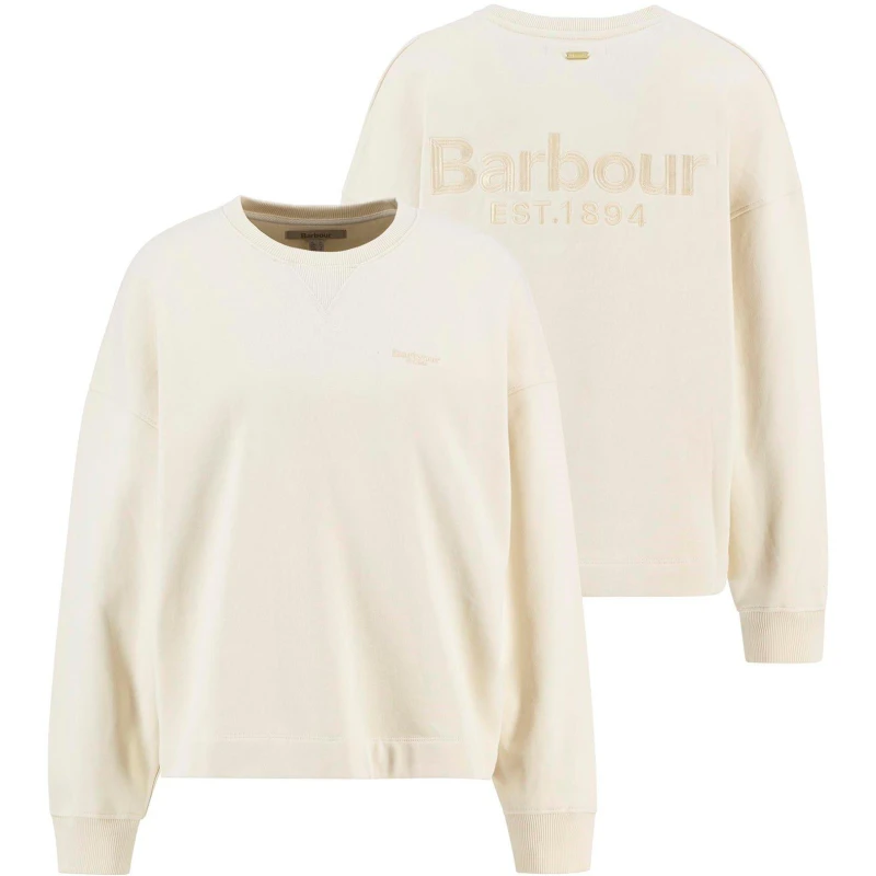 Image of Barbour Womens Rosie Sweatshirt Ecru female 12 (M)