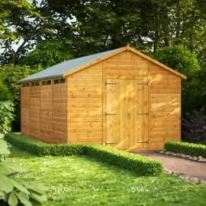Image of Power Sheds 16 x 10ft Double Door Apex Shiplap Dip Treated Security Shed