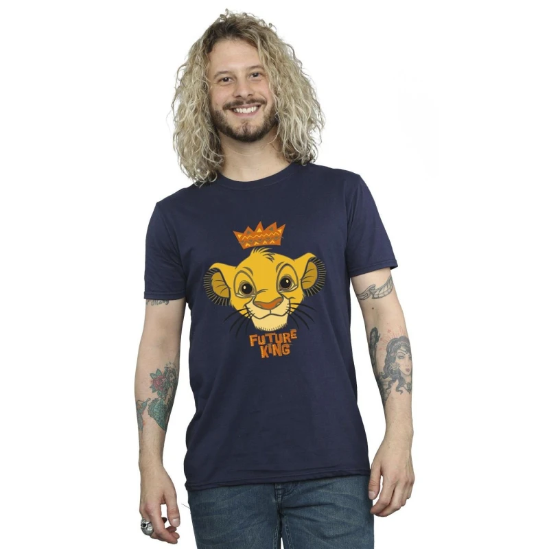 Image of Disney Men The Lion King Future King T-Shirt in Navy Size: Small Navy S Male 5063283186255