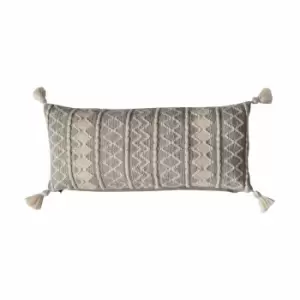 Image of Crossland Grove Salvador Tassel Cushion Grey 800x100x350mm