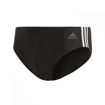 Image of adidas Fitness 3-Stripes Swim Trunks Mens - Black / White