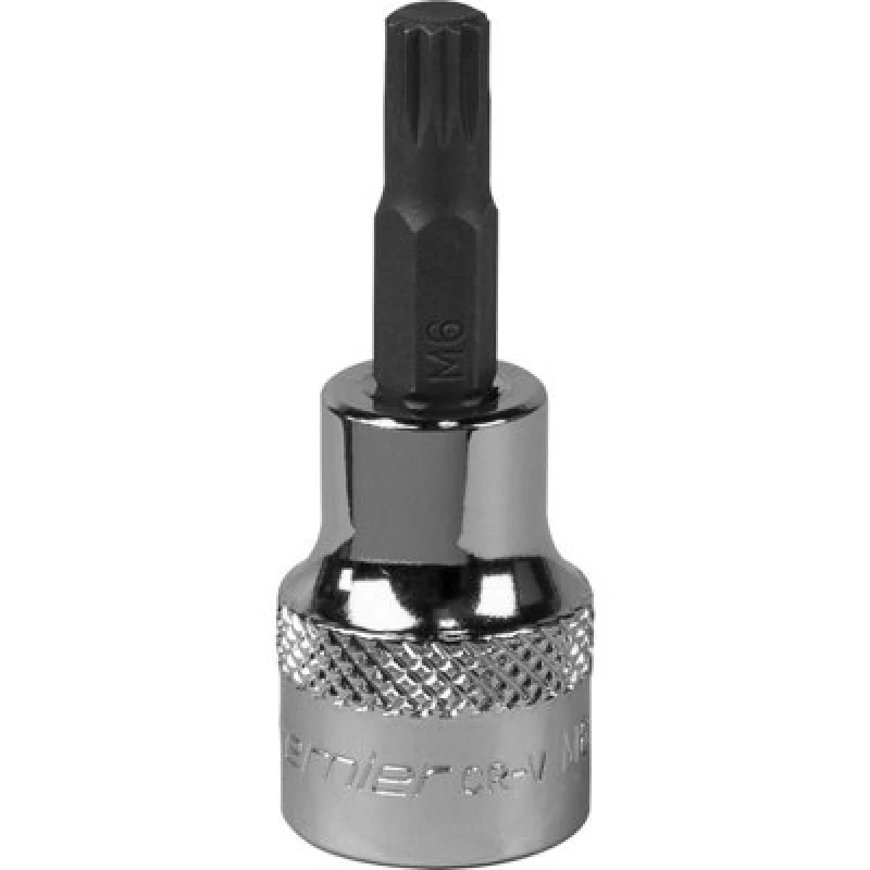 Image of Loops M6 Forged Spline Socket Bit - 3/8" Square Drive - Chrome Vanadium Wrench Socket Multi