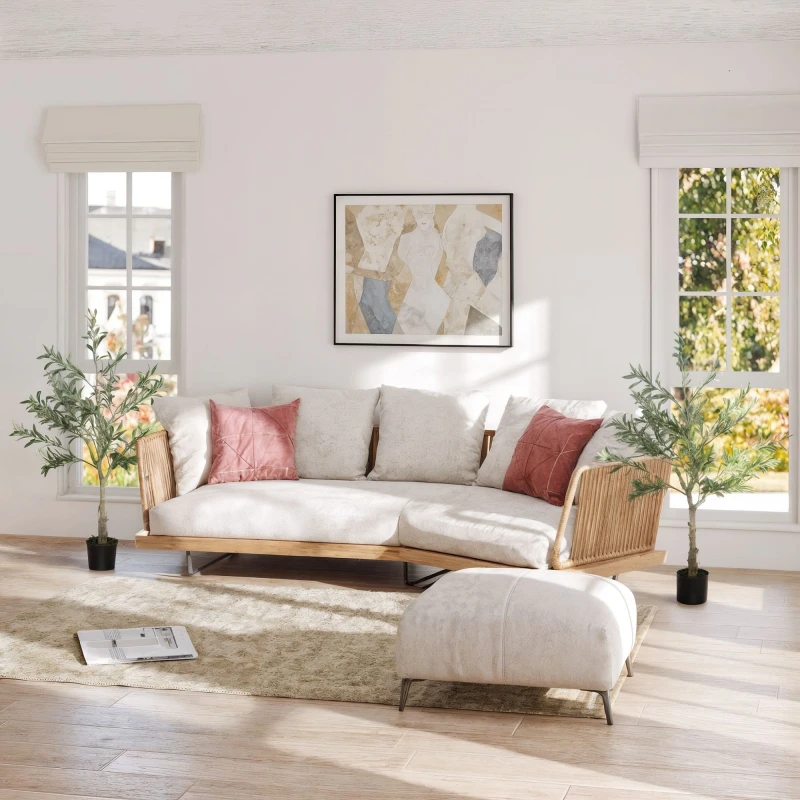 Image of HOMCOM HOMCOM 2 Pack Indoor Artificial Plants, Faux Potted Silk Olive Trees, 120cm in Green Green One Size Unisex 5063603250635