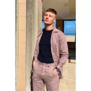 Image of I Saw It First Taupe Mens Denim Utility Jacket - Brown