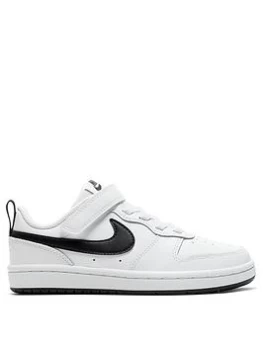 Image of Nike Court Borough Low 2 Childrens Trainer - White/Black, Size 2