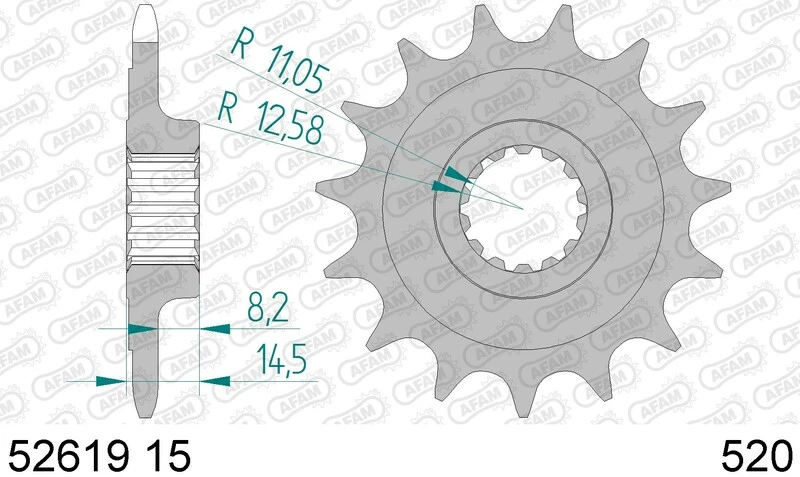 Image of AFAM Steel Standard Front Sprocket 52619 - 520