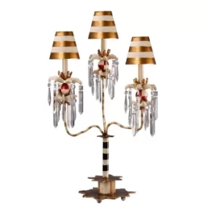 Image of Birdland 1 Light Table Lamp Black, Gold, Crystal, E27