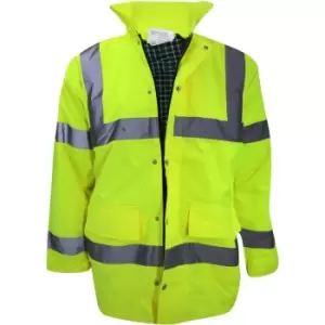 Image of Yoko Mens Hi-Vis Contractor Jacket (M) (Hi-Vis Yellow) - Hi-Vis Yellow