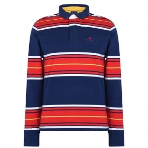Image of Gant Gant Multi Stripe Rugger Polo - Navy 423