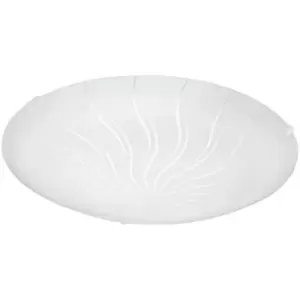 Image of Eglo - Margitta LED Patterned Glass Flush Ceiling Light White
