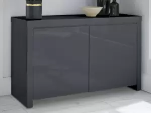 Image of LPD Puro Charcoal High Gloss 2 Door Sideboard Flat Packed
