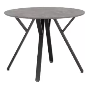 Image of Athens Round Concrete Effect Dining Table Grey