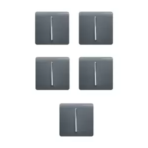 Image of Trendi 1G 2W 10 Amp Switch, 5 Pack - Warm Grey