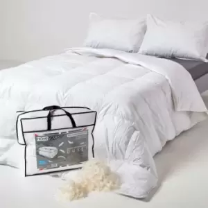 Image of Goose Feather and Down 4.5 Tog Single Size Summer Duvet - White - Homescapes