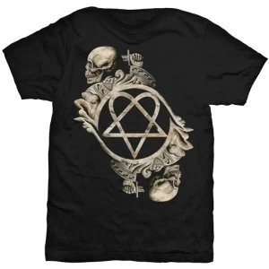 Image of HIM - Bone Sculpture Unisex Medium T-Shirt - Black