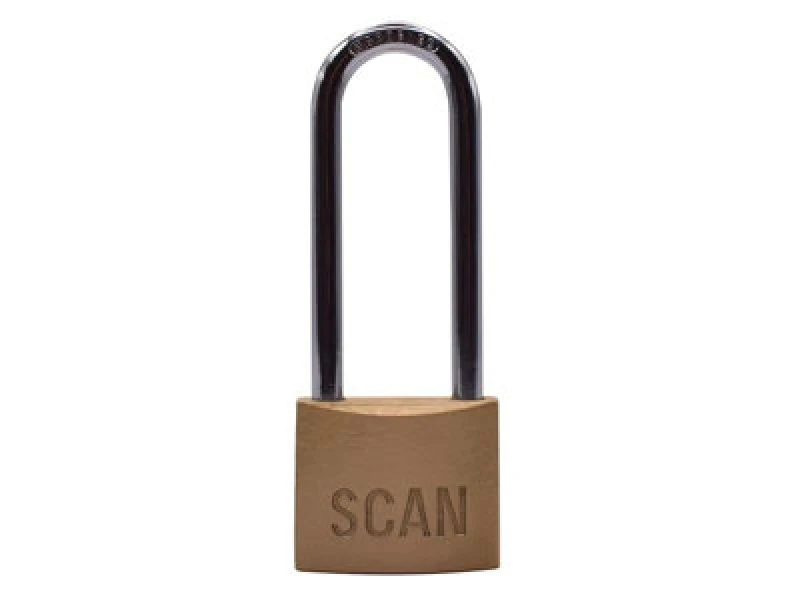 Image of Scan Brass Padlock 40mm Long Shackle