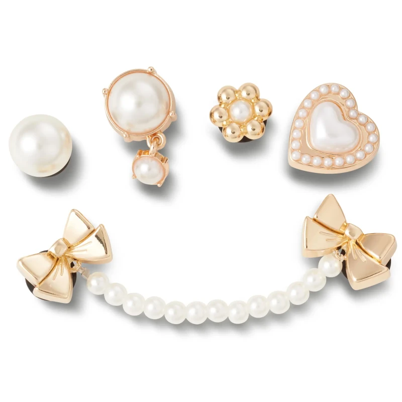 Image of Crocs Jibbitz Crocs Pearly Gold (x5) Blanc Unisex TU