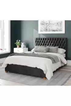 Image of Nightingale Upholstered Ottoman Storage Bed, Mirazzi Velvet Fabric