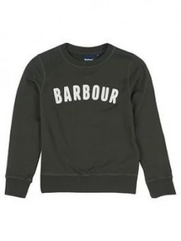 Image of Barbour Boys Prep Logo Crew Sweat - Forest