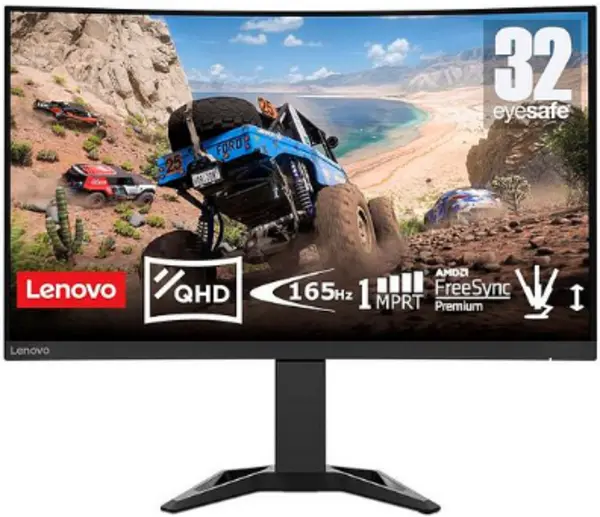 Image of Lenovo G32Qc-30 31.5" 66F2GCC1US Quad HD Curved Gaming LED Monitor