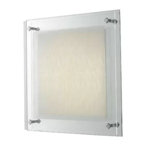 Image of Fan Europe JOYCE LED Patterned Glass Flush Ceiling Light White 2100lm 4000K 42x42cm