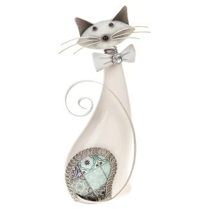 Image of Country Blue Sitting Cat Large Ornament